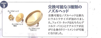 POINT 2. 交換可能な３種類のノズルヘッド