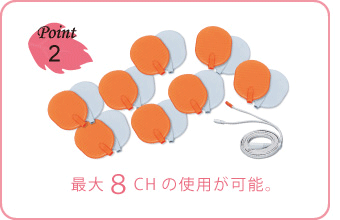 Point2. 最大８CHの使用が可能。