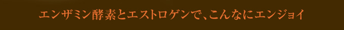 エンザミン酵素とエストロゲンで、こんなにエンジョイ