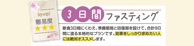 ３日間ファスティング
