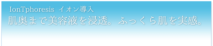 イオン導入─肌奥まで美容液を浸透。ふっくら肌を実感。