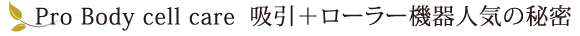 Pro Body cell care　吸引＋ローラー機器人気の秘密